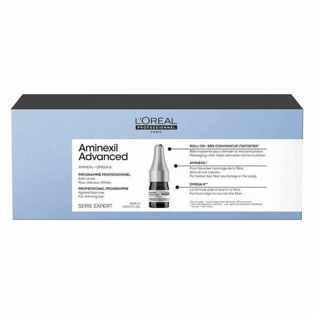 L'oreal Professionnel Aminexil Advanced Ampollas Enriquecidas Con Activos Dermatológicos Para Cabello Unisex, 42 X 6 ml
