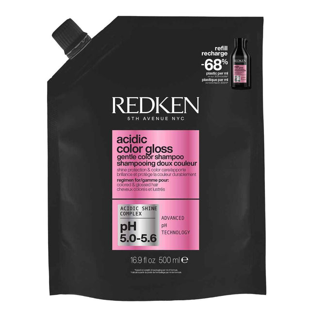 Redken Acidic Color Gloss Champú Sin Sulfatos Potencia El Brillo De Tu Color Recarga Unisex, 500 ml