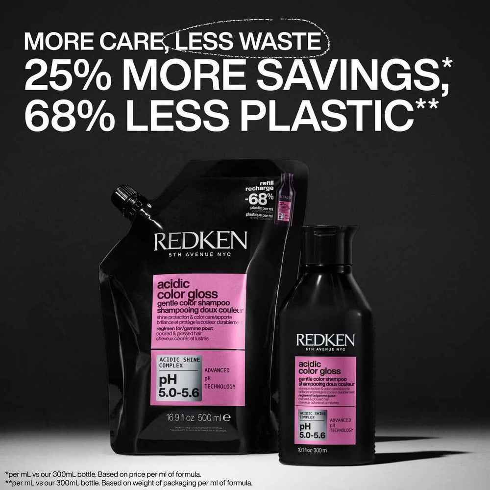 Redken Acidic Color Gloss Champú Sin Sulfatos Potencia El Brillo De Tu Color Recarga Unisex, 500 ml