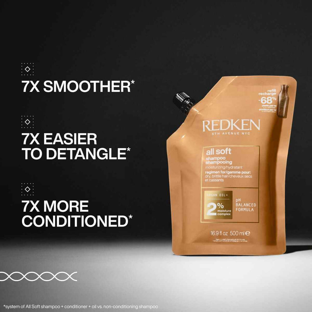 Redken All Soft Champú Recarga Unisex, 500 ml