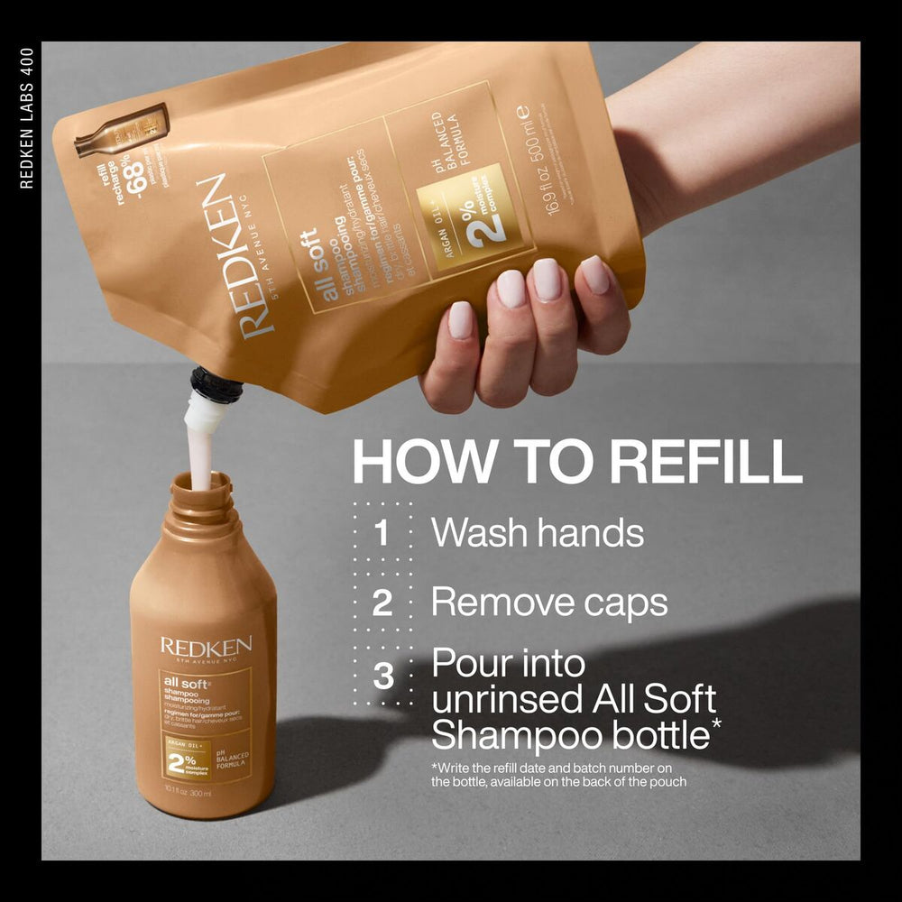 Redken All Soft Champú Recarga Unisex, 500 ml