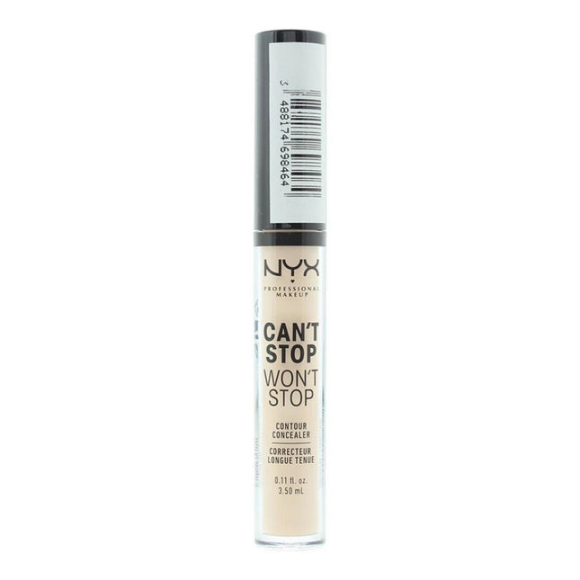 Nyx Can't Stop Won't Stop Vegan Matte – Liquid Concealer for Women, Light Ivory, 3.5 ml