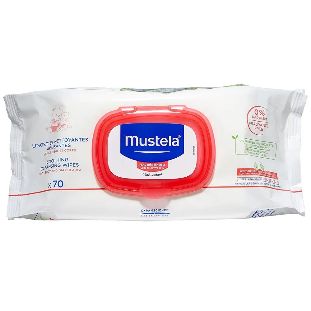 Mustela Comfort Cleaning Wipes Without – Perfume 70 Wipes Unisex
