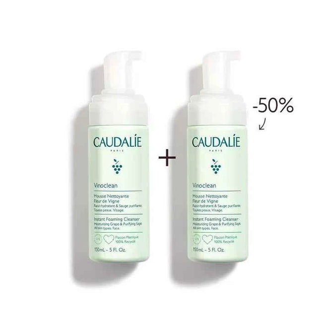 Caudalie Vinoclean Duo Instant Foaming Cleanser Unisex, 2x150 ml