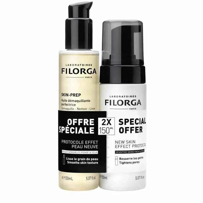Filorga Duo Skin Prep Oil + Cleansing Foam Unisex, 2x150 ml