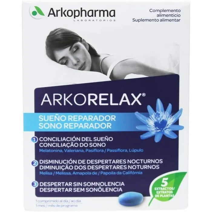 Arkopharma Arkorelax Sleep Plants + Melatonin, 30 tablets