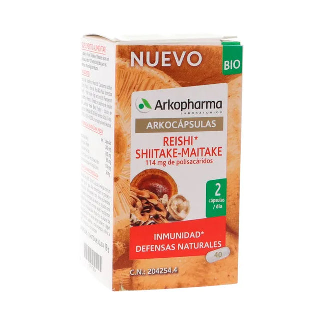 Arkopharma Reishi Shiitake Maitake Bio, 40 capsules