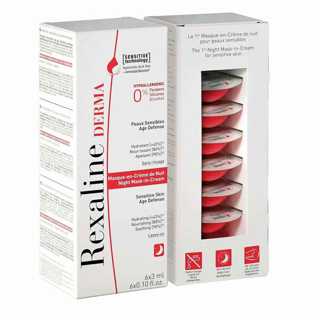 Rexaline Derma Night Mask-In – Cream Unisex, 6 X 3 ml