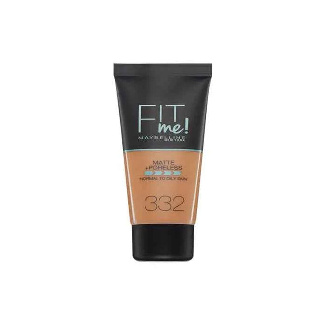 Maybelline Fit Me Matte + Poreless – Foundation 332 Golden Caramel Unisex, 30 ml