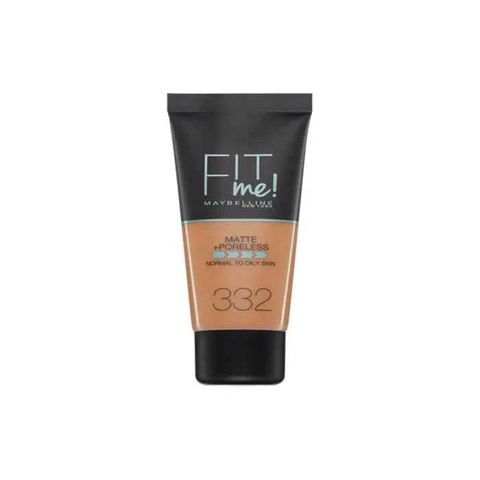 Maybelline Fit Me Matte + Poreless – Foundation 332 Golden Caramel Unisex, 30 ml