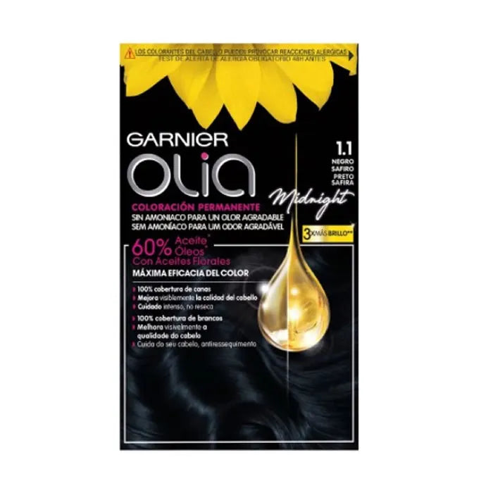 Garnier Olia Permanent Coloring 1.10 Black Sapphire Unisex