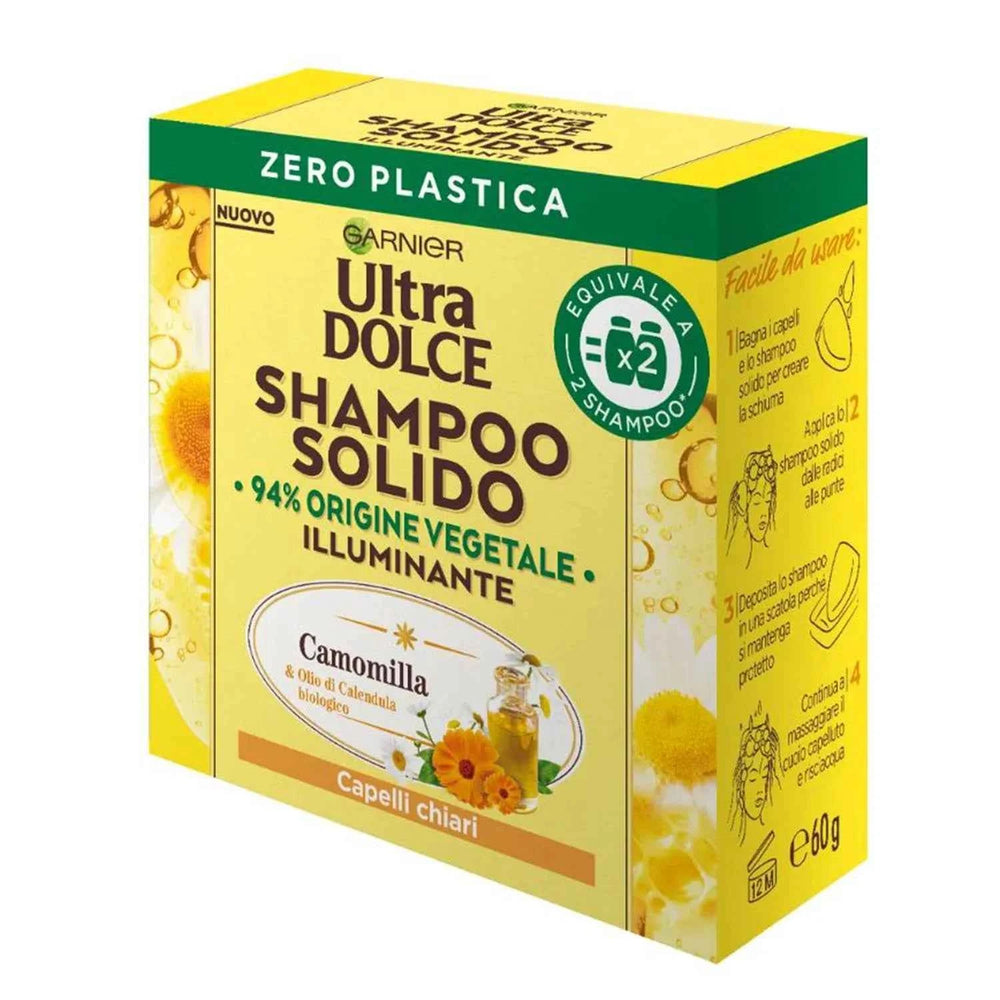 Garnier Ultra-Dolce Champu Solido Camomilla Unisex, 60 g