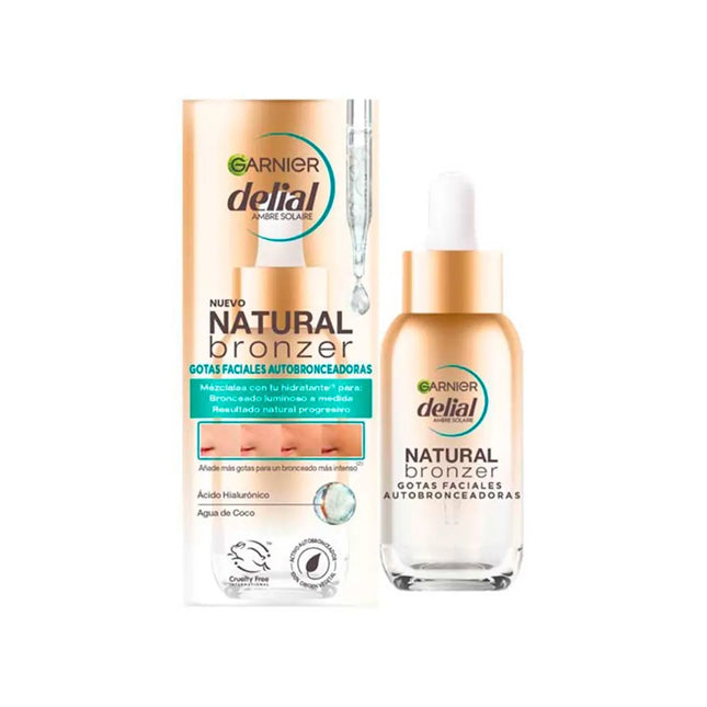 Delial Natural Bronzer Gotas Faciales Autobornceadoras Unisex, 30 ml