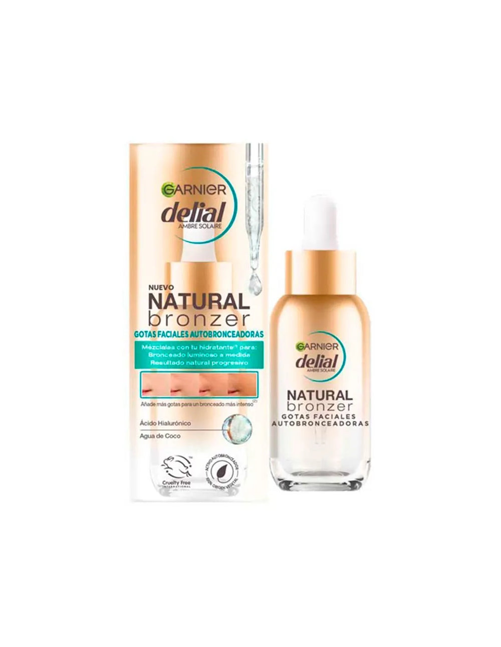 Delial Natural Bronzer Gotas Faciales Autobornceadoras Unisex, 30 ml