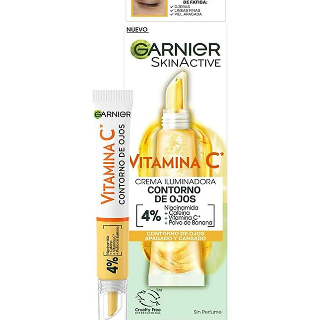 Garnier Skinactive Vitamina C Crema Iluminador Contorno De Ojos Unisex, 15 ml