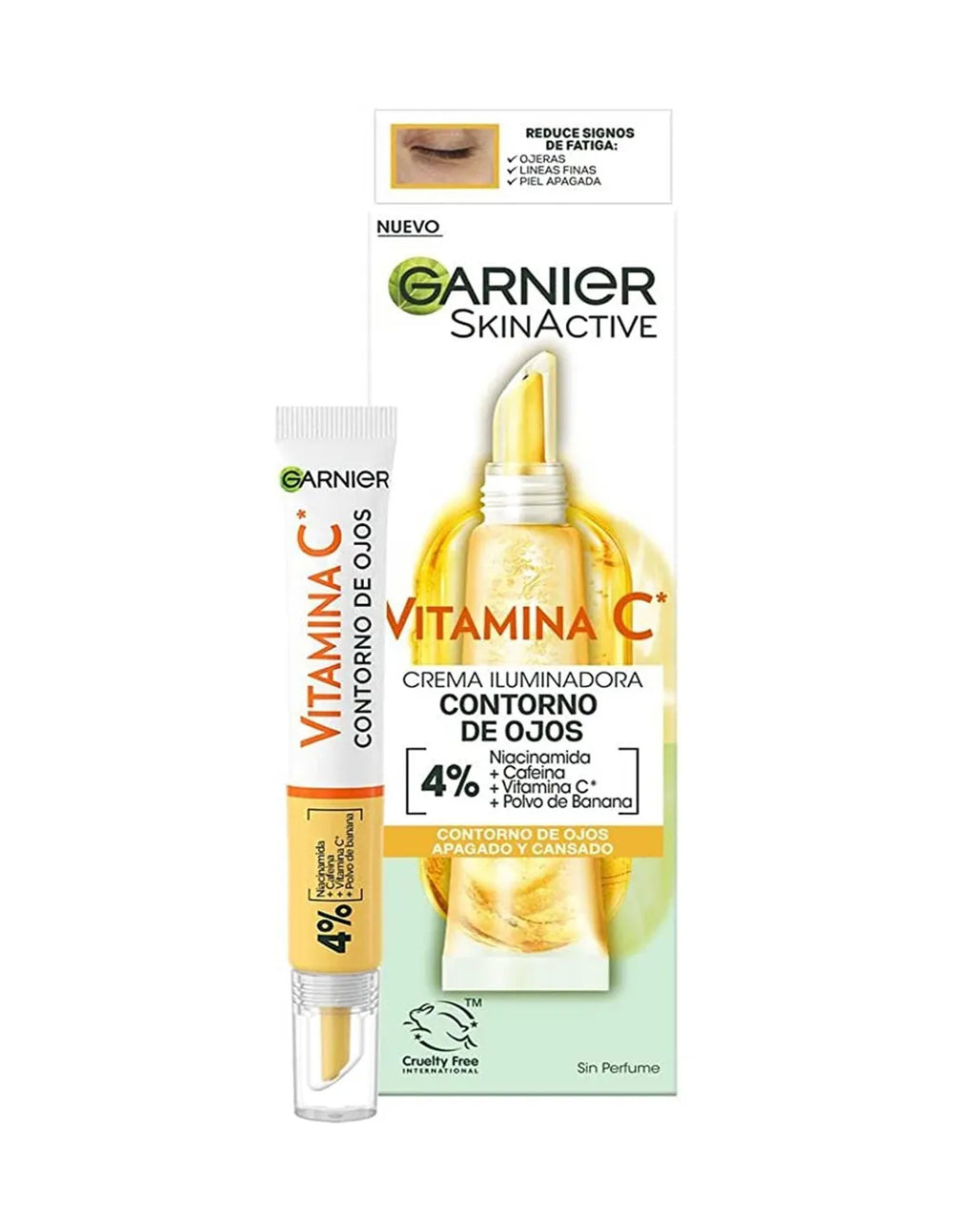 Garnier Skinactive Vitamina C Crema Iluminador Contorno De Ojos Unisex, 15 ml