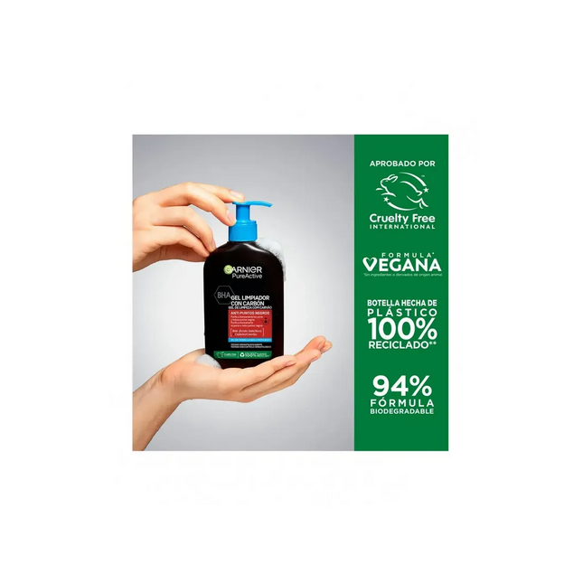Garnier Pure Active – Gel Limpiador Con Carbón Unisex, 250 ml