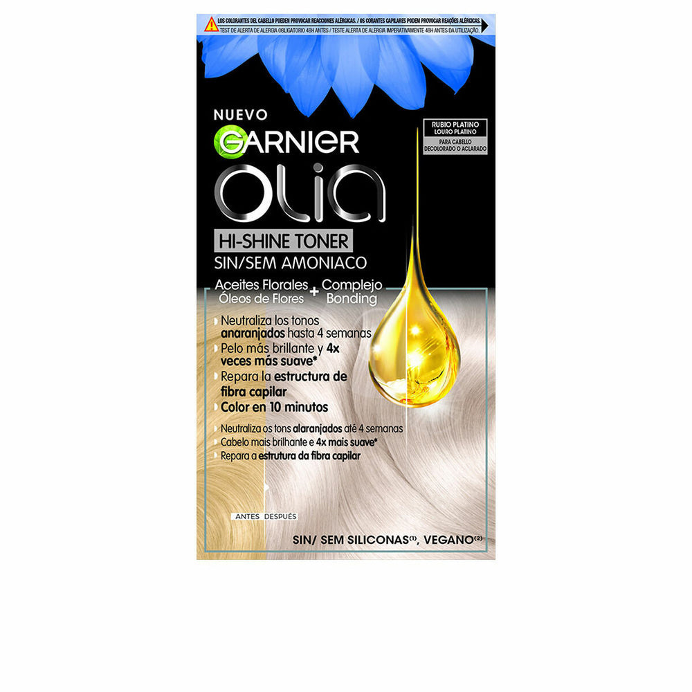 Garnier Olia Hi Shine Toner Coloración Semipermanente Neutralizador De Tonos 10,01 Rubio Platino 3 Piezas Unisex