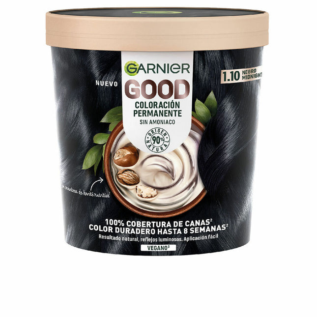 Garnier Good Coloración Permanente 1,10-Negro Unisex, 217 ml