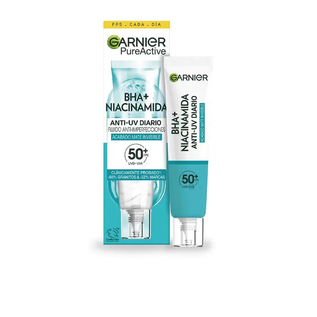 Garnier Pure Active Bha Niacinamida Fluido Anti-Imperfecciones Fps50 Unisex, 40 ml