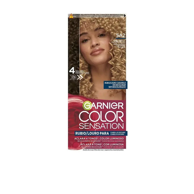 Garnier Color Sensation Tinte Rubio Luminoso Sin Decoloración Para Cabello Oscuro Louro Caramelo 5 U Unisex