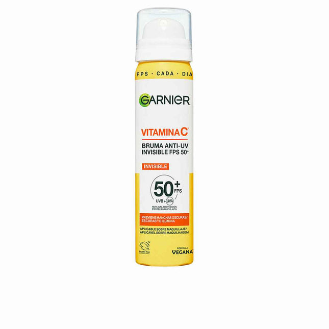 Garnier Vitamina C Bruma Anti-Uv Invisible Spf50 Previene Manchas Oscuras e Ilumina Unisex, 75 ml