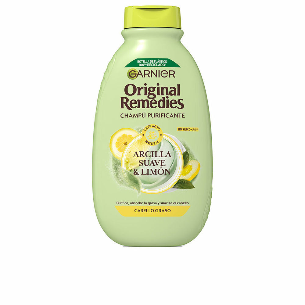 Garnier Original Remedies Champú Arcilla Suave y Limón Unisex, 400 ml