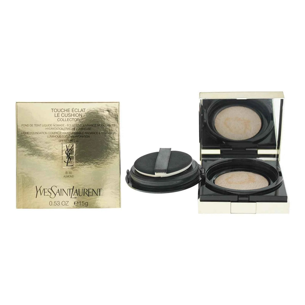 Yves Saint Laurent Touche Eclat Le Cushion Collector golden pigments & antioxidants Luminous – Liquid Foundation for Women, B30, Almond, 15 g