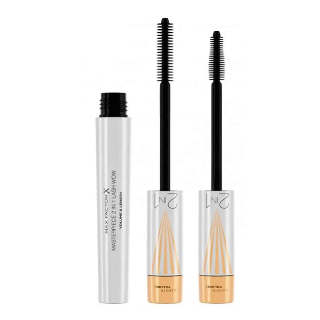 MAX Factor Masterpiece 2 In 1 Lash Wow Volume y Length 001-Black, 7 ml