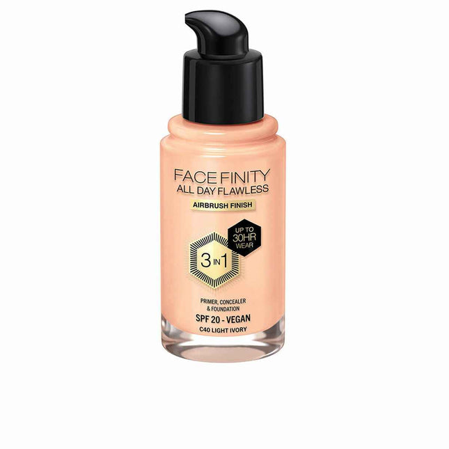 MAX Factor Facefinity All Day Flawless 3 In 1 – Foundation C40-Light Ivory Unisex, 30 ml