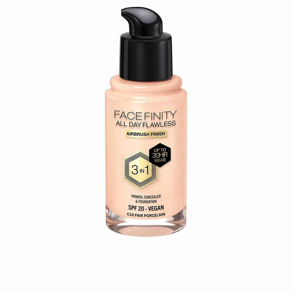 MAX Factor Facefinity All Day Flawless 3 In 1 – Foundation C10-Fair Porcelain Unisex, 30 ml