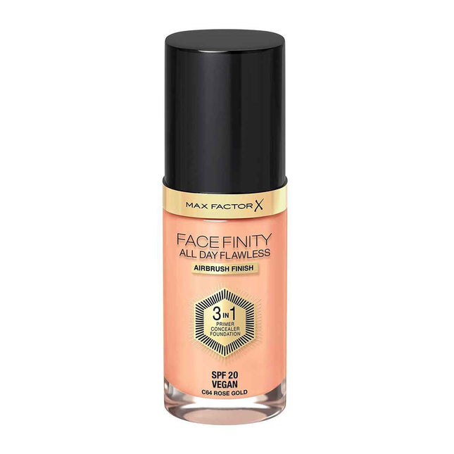 MAX Factor Facefinity 3in1 Primer, Concealer y – Foundation 64-Rose Gold Unisex, 30 ml