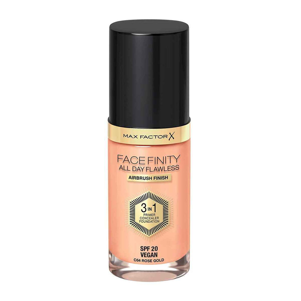 MAX Factor Facefinity 3in1 Primer, Concealer y – Foundation 64-Rose Gold Unisex, 30 ml