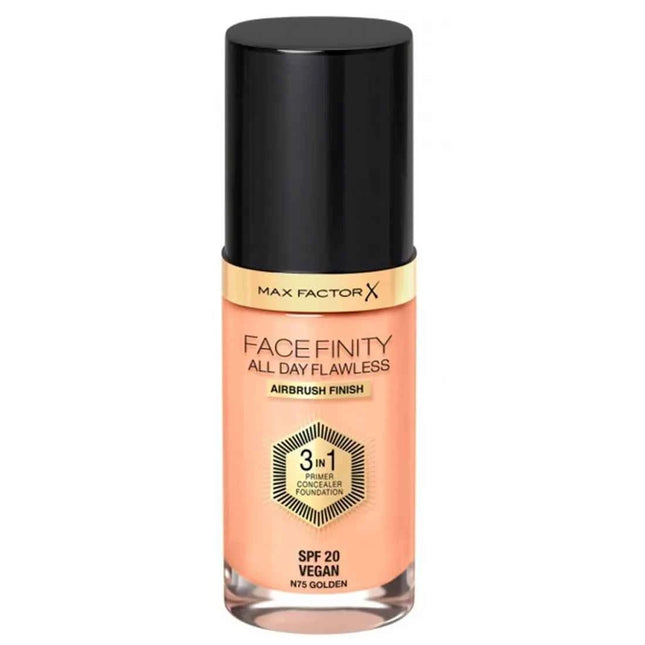 MAX Factor Facefinity 3in1 Primer, Concealer y – Foundation 75-Golden Unisex, 30 ml