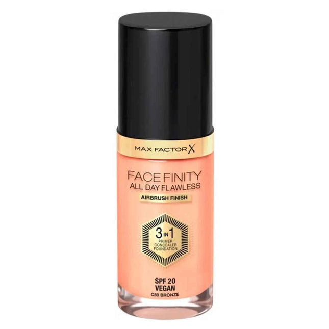 MAX Factor Facefinity 3in1 Primer, Concealer y – Foundation 80-Bronze Unisex, 30 ml