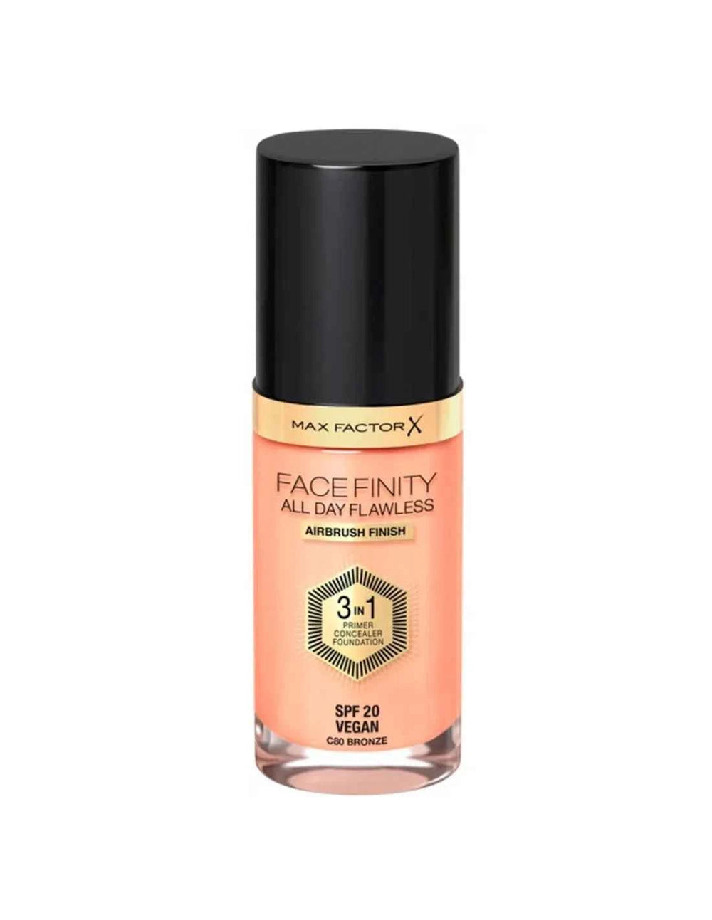 MAX Factor Facefinity 3in1 Primer, Concealer y – Foundation 80-Bronze Unisex, 30 ml