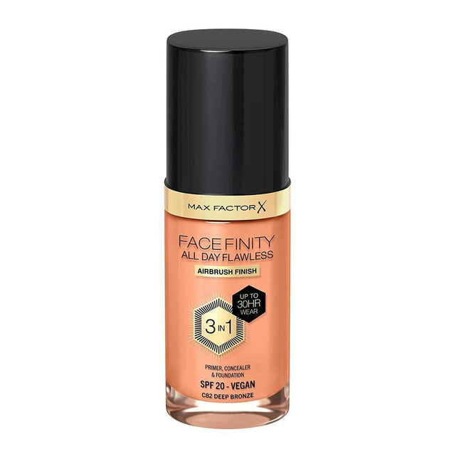 MAX Factor Facefinity All Day Flawless 3 In 1 – Foundation 82-Deep Bronze Unisex, 30 ml