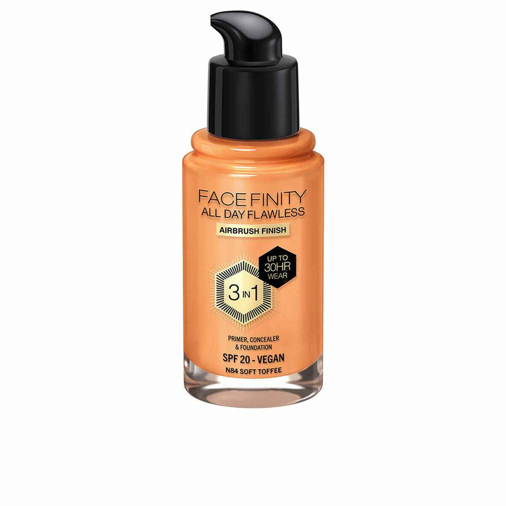 MAX Factor Facefinity All Day Flawless 3 In 1 – Foundation N84-Soft Toffee Unisex, 30 ml