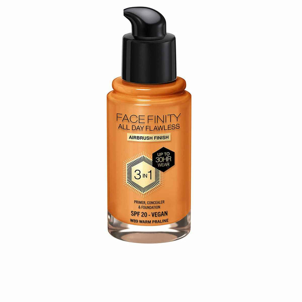 MAX Factor Facefinity All Day Flawless 3 In 1 – Foundation W89-Warm Praline Unisex, 30 ml