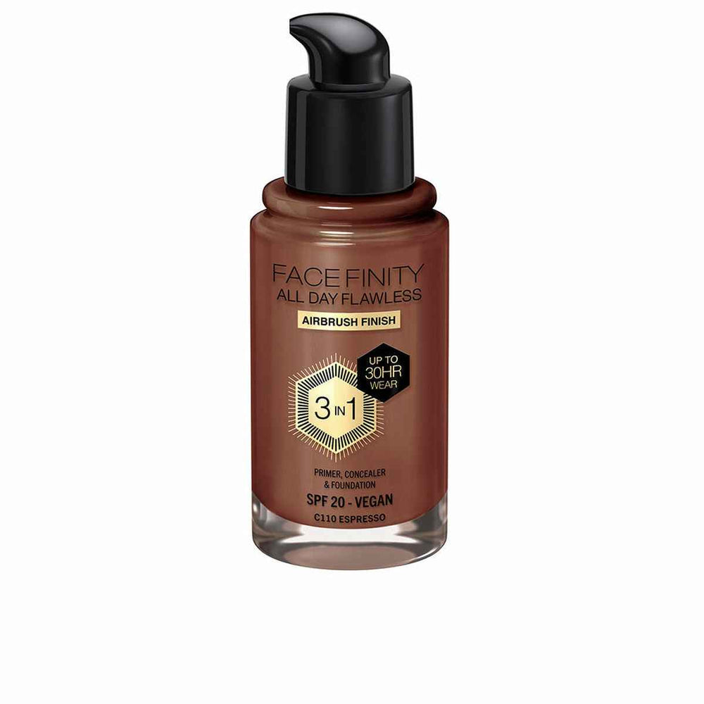 MAX Factor Facefinity All Day Flawless 3 In 1 – Foundation C110-Espresso Unisex, 30 ml