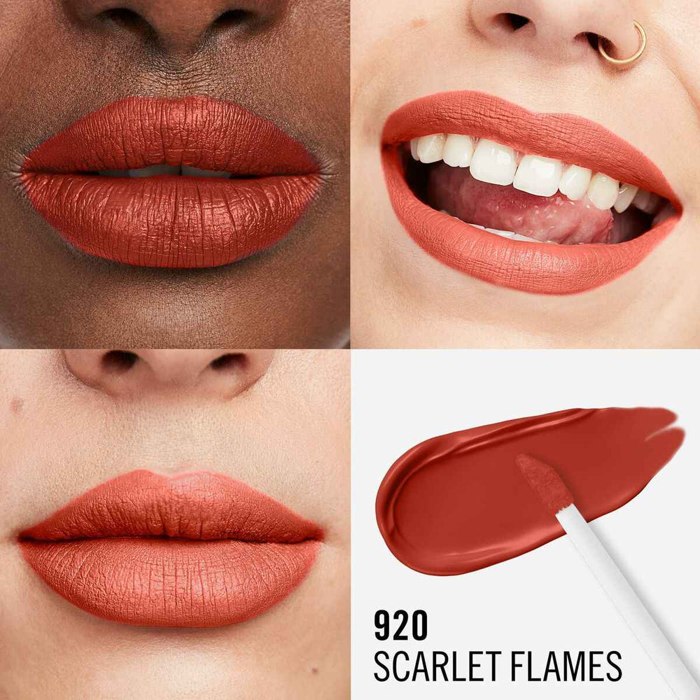 Rimmel London Lasting Mega Matte Liquid Lip Colour 920-Scarlet Flames Unisex, 7,4 ml
