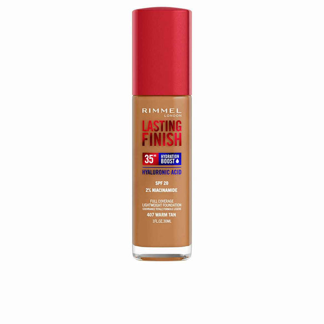 Rimmel London Lasting Finish Hydration Boost Spf20 407-Warm Tan Unisex, 30 ml