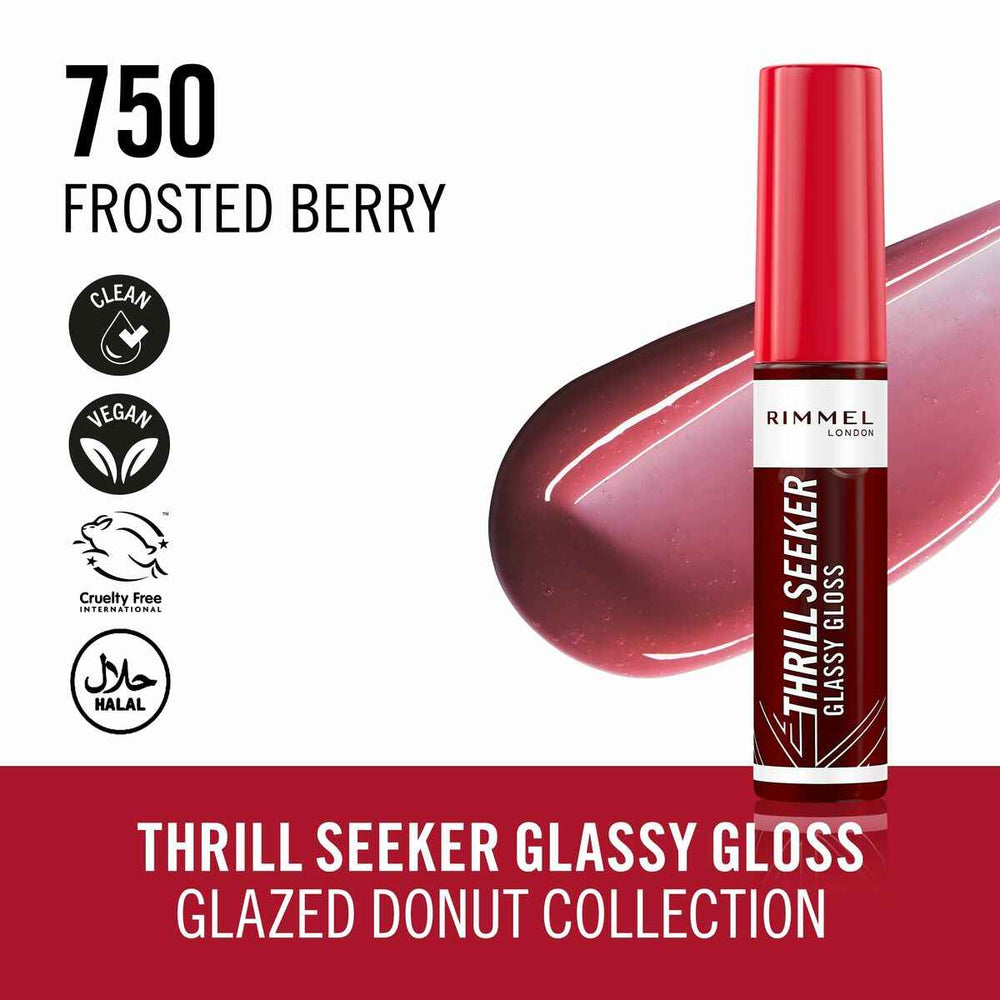 Rimmel London Thrill Seeker Brillo Labial 750-Frosted Berry Unisex, 6 ml