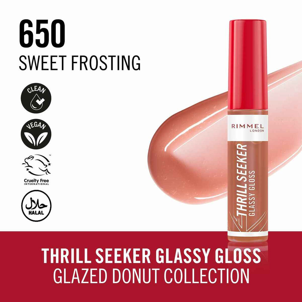 Rimmel London Thrill Seeker Brillo Labial 650-Sweet Frosting Unisex, 6 ml