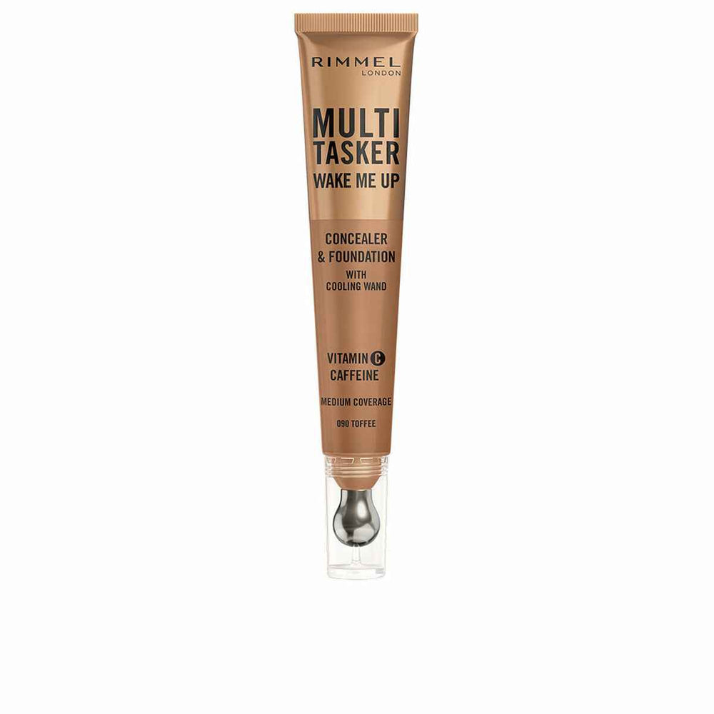 Rimmel London Multitasker Wake Me Up Corrector y Base De Maquillaje Toffee Unisex, 20 ml