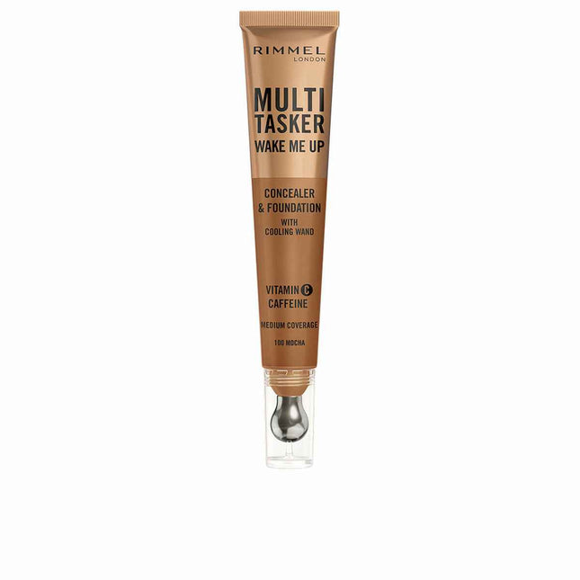 Rimmel London Multitasker Wake Me Up Corrector y Base De Maquillaje Mocha Unisex, 20 ml