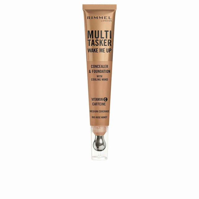 Rimmel London Multitasker Wake Me Up Corrector y Base De Maquillaje Rose Honey Unisex, 20 ml
