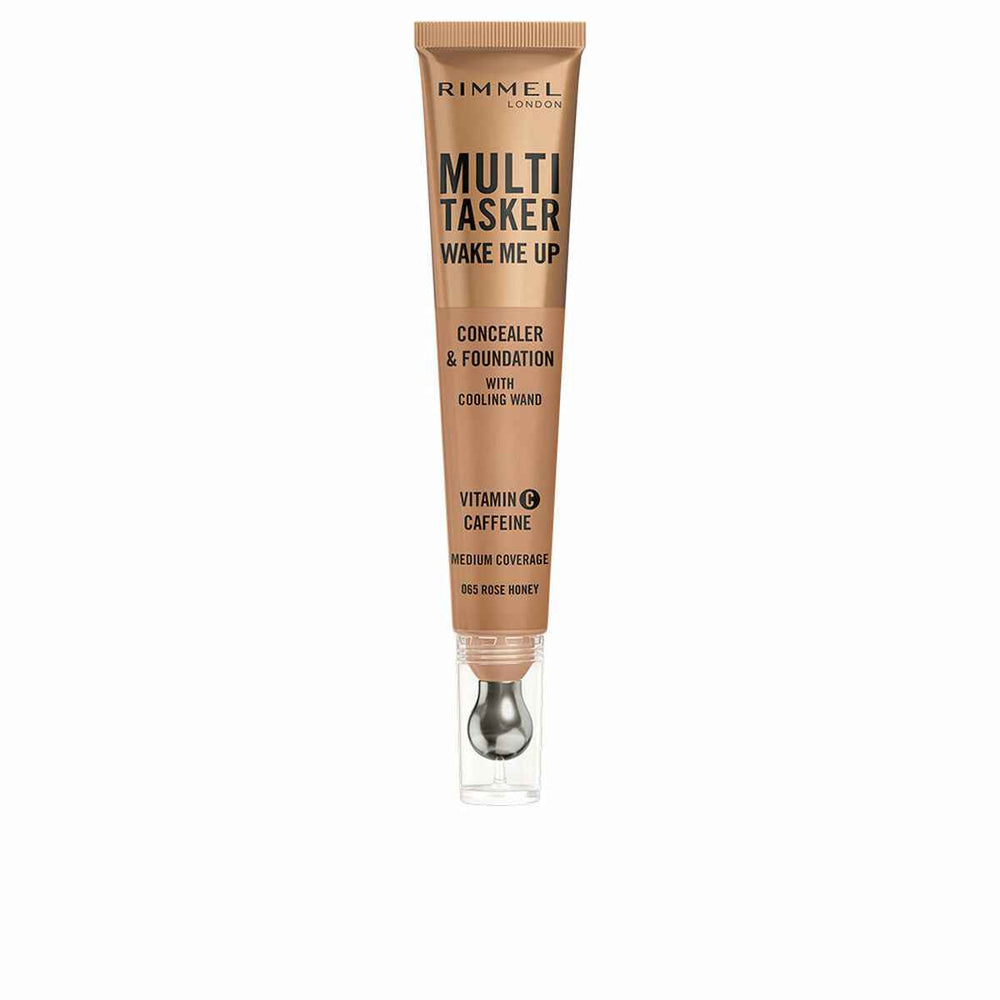 Rimmel London Multitasker Wake Me Up Corrector y Base De Maquillaje Rose Honey Unisex, 20 ml