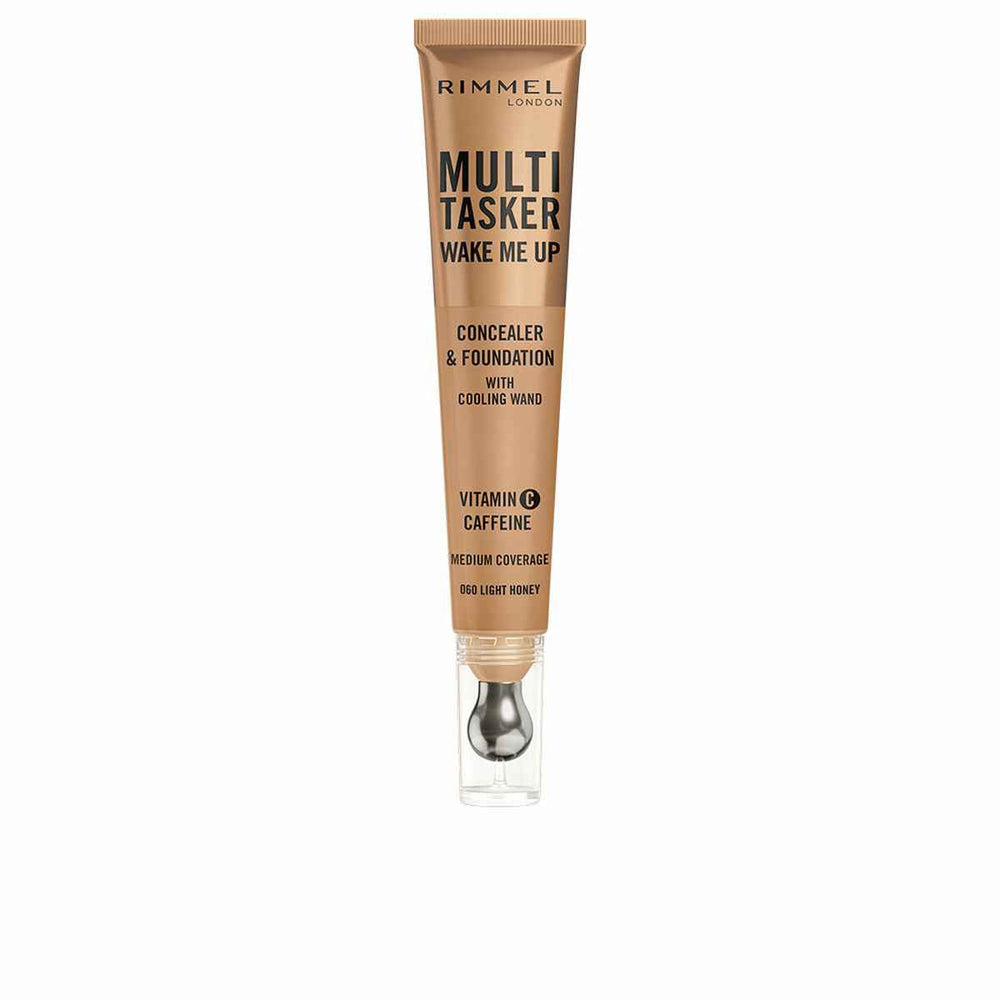 Rimmel London Multitasker Wake Me Up Corrector y Base De Maquillaje Light Honey Unisex, 20 ml