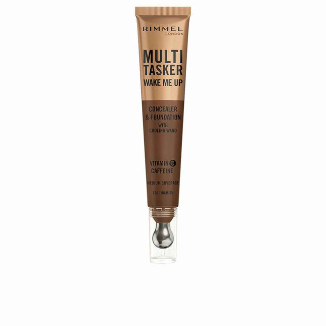 Rimmel London Multitasker Wake Me Up Corrector y Base De Maquillaje Tiramisu Unisex, 20 ml